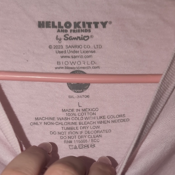 Hello Kitty Pastel Pink Short Sleeve Tee - Picture 2 of 3